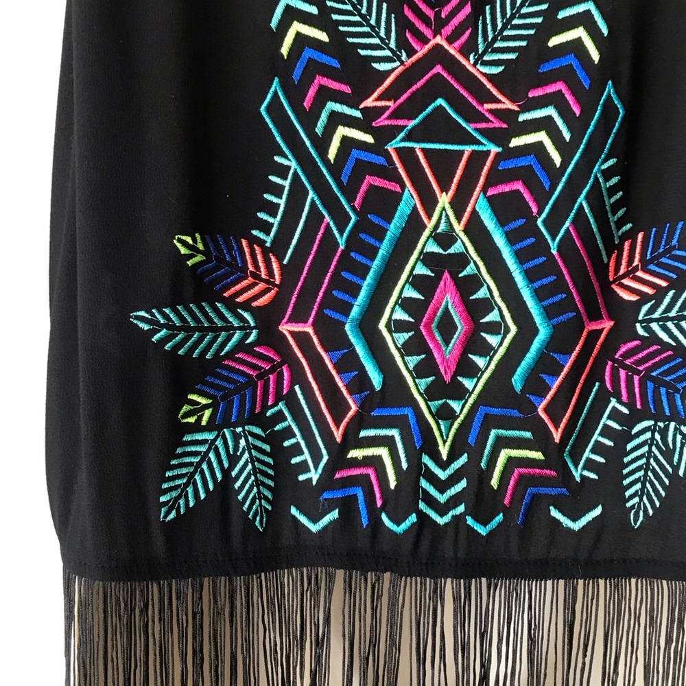 Xhilaration Embroidered Vest with Fringe Bottom - Picture 6 of 6